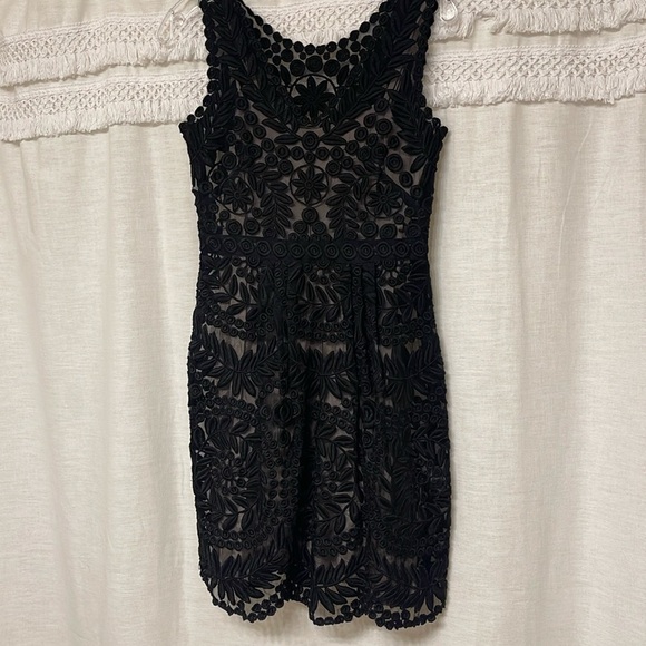 Anthropologie Yoana Baraschi sheer Lace Dress 100% Silk Size  0 - Picture 1 of 8